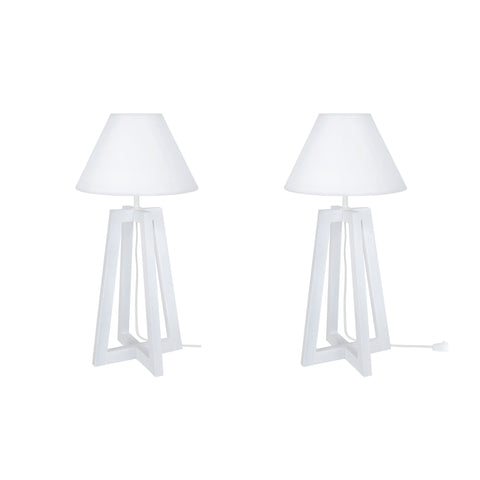 Lampe de chevet TOSEL LOT LT2,bois , H50xD30xP30  cm.