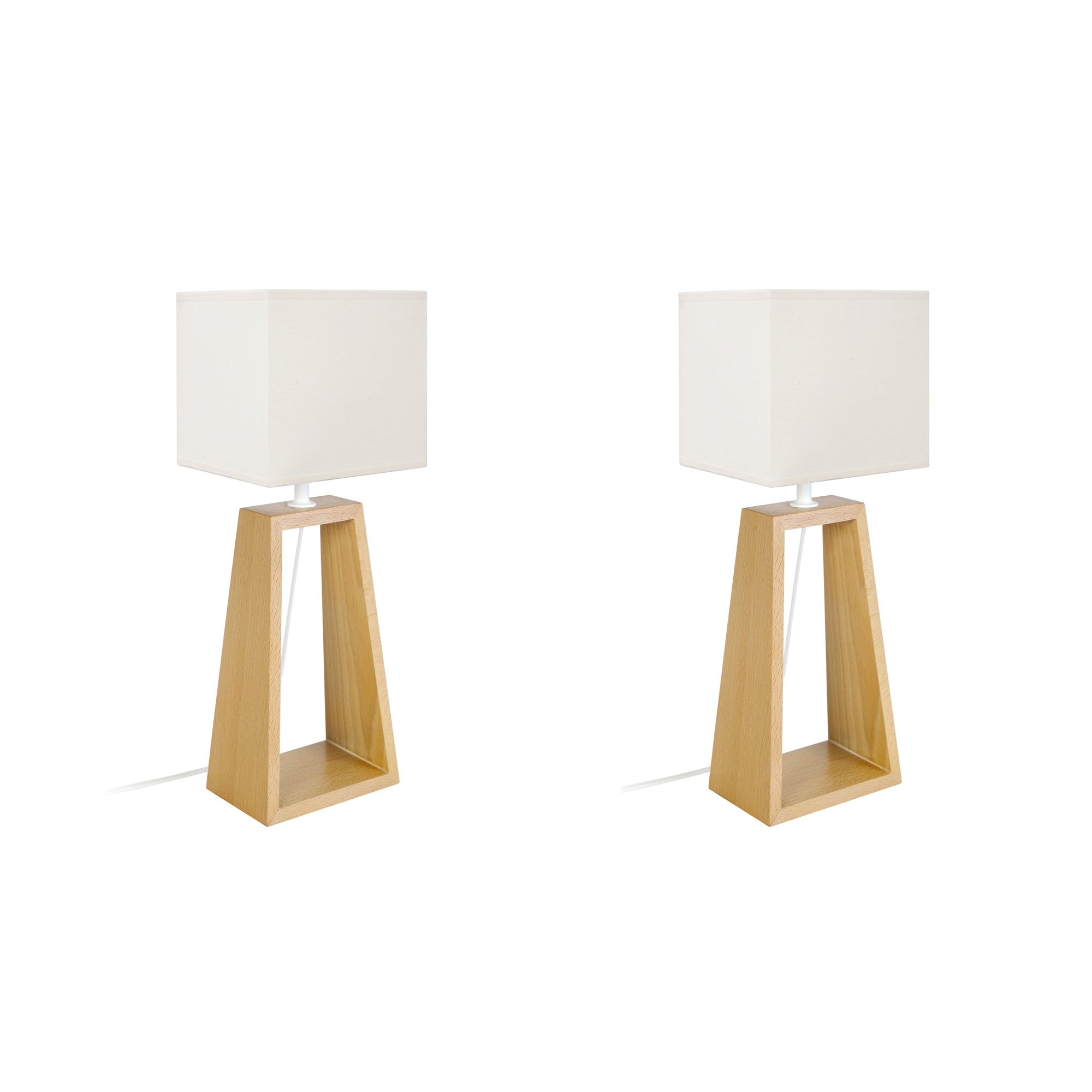 Lampe de chevet TOSEL MIKELLI LT2,bois, H49xD22xP22  cm.