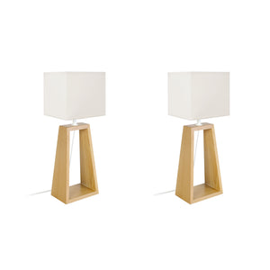 Lampe de chevet TOSEL MIKELLI LT2,bois, H49xD22xP22  cm.