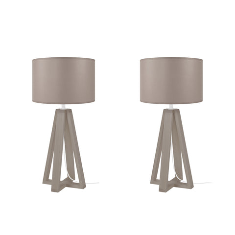 Lampe de chevet TOSEL LINKOPING LT2,bois, H49xD22xP22  cm.