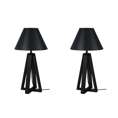 Lampe de chevet TOSEL LINKOPING LT2,bois , H50xD25xP25  cm.