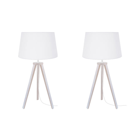 Lampe de chevet TOSEL MALMO LT2,bois , H54xD30xP30  cm.