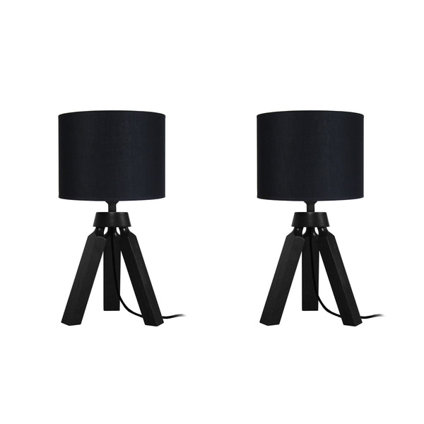 Lampe de chevet TOSEL GABY LT2,bois , H31xD16xP16  cm.