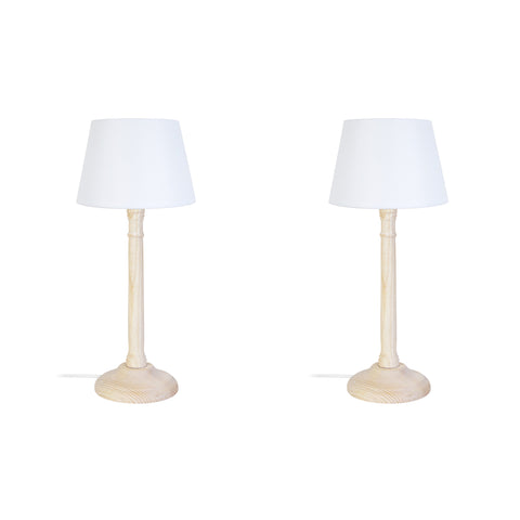 Lampe de chevet TOSEL LÉONA LT2,bois , H38,5xD16xP16  cm.