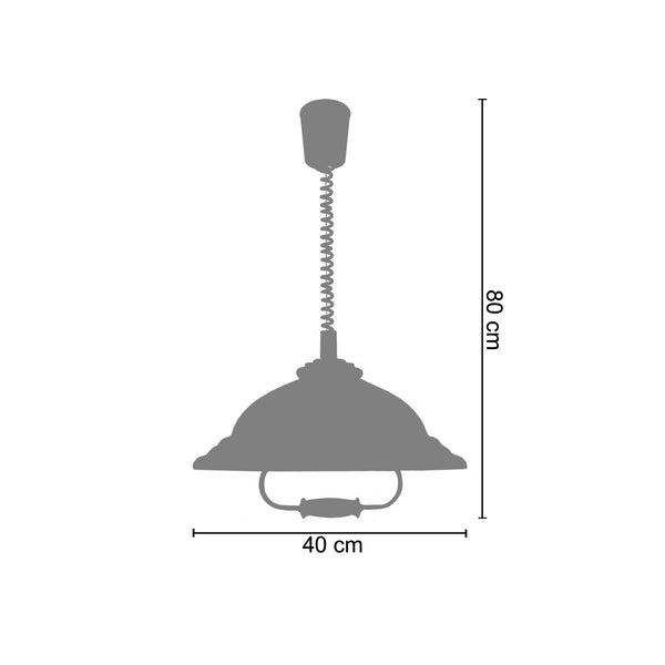 Suspension M&B BOIS VERRE 40cm - 1 Lumière