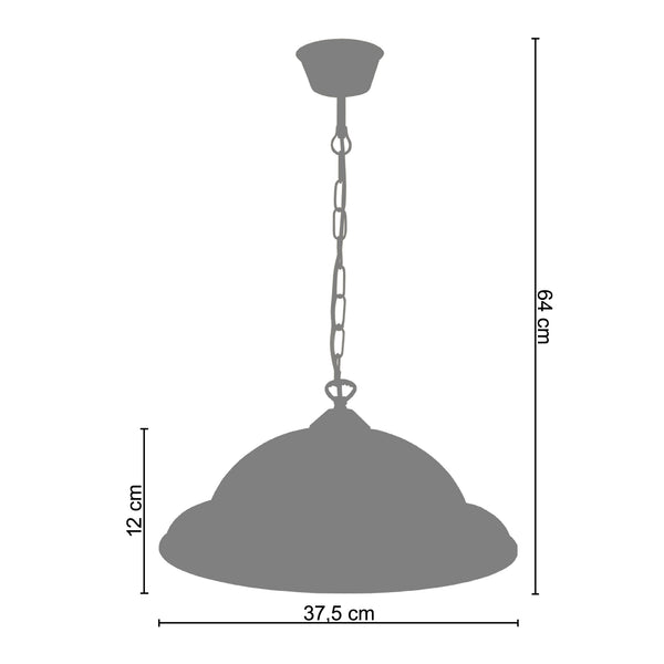 Suspension TOSEL BILLARD,métal , H64xD37,5xP37,5  cm.