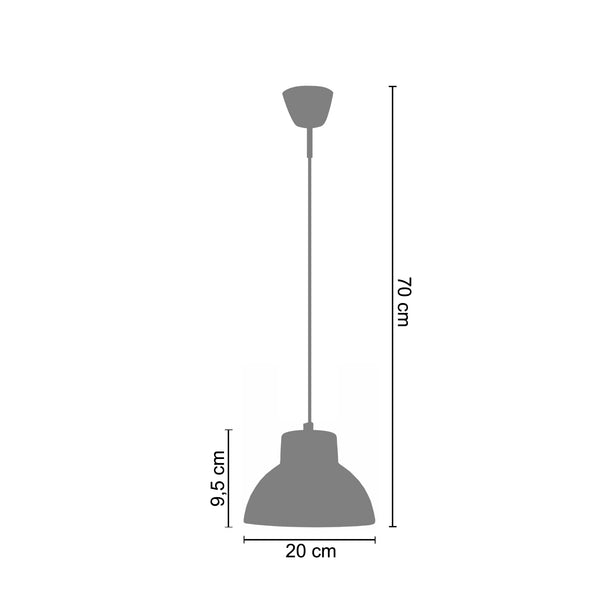 Suspension HOLLOPHANE 20cm - 1 Lumière