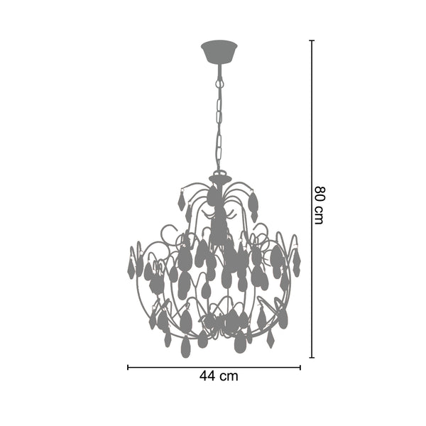 Lustre TOSEL PAMPILLES,métal , H46xD24xP24  cm.