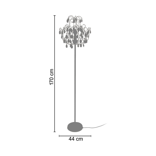 Lampadaire TOSEL PAMPILLES,métal, H170xD44xP44  cm.