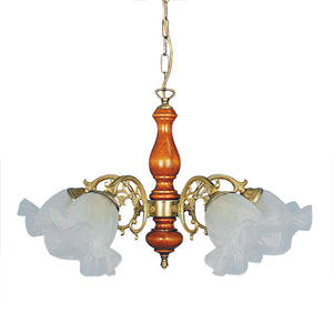 Lustre TOSEL VALOIS,métal,bois, H80xD56xP56  cm.